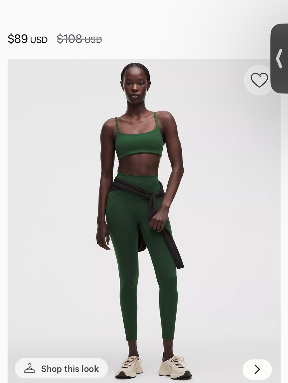 28’ size 6 lululemon athletica Forest Green High-Rise Leggings